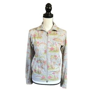 Hysteric Glamour Psychedelic Mushroom Zip-Up Sweatshirt Gray Harajuku Kawaii XS